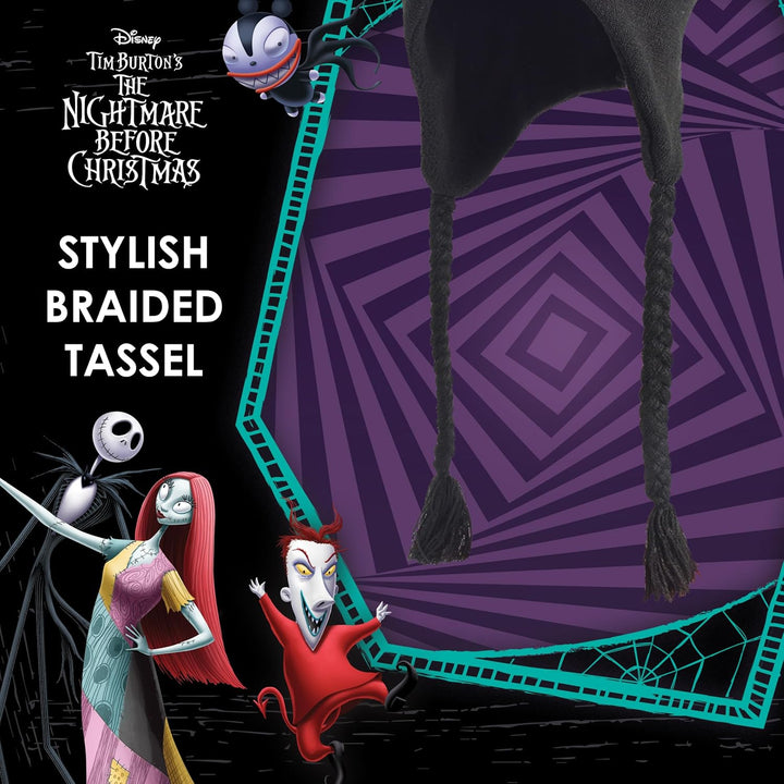 Disney The Nightmare Before Christmas Beanie Mütze, Scary Teddy Peruanische Winter Strickmütze mit 3