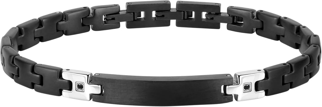 Morellato Herrenarmband, Motown Kollektion, aus Edelstahl, Schwarz PVD, Kristalle - SALS49