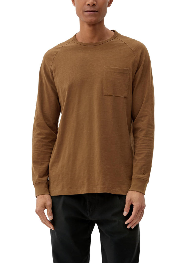 s.Oliver Herren T-Shirt Langarm L 8592_brown, L 8592_brown