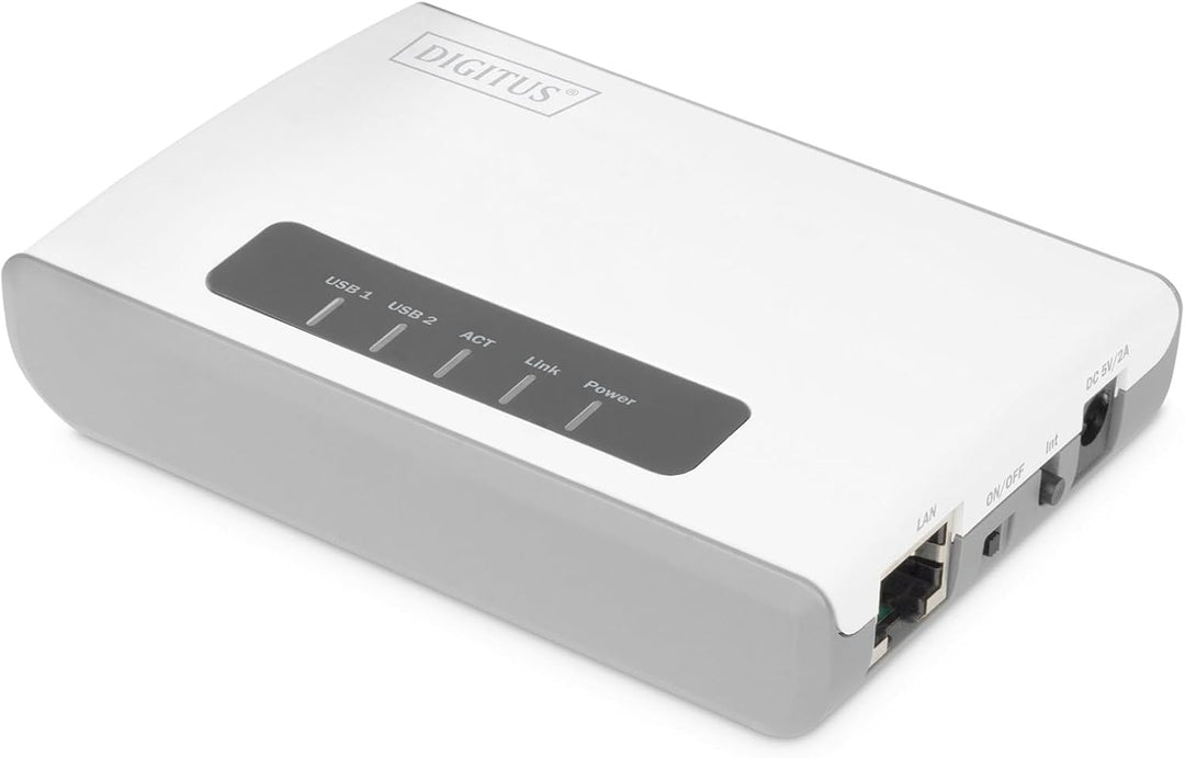 DIGITUS Wireless 300N Multifunction Network Server 2-Port, USB2.0, Network USB Hub, Print Server