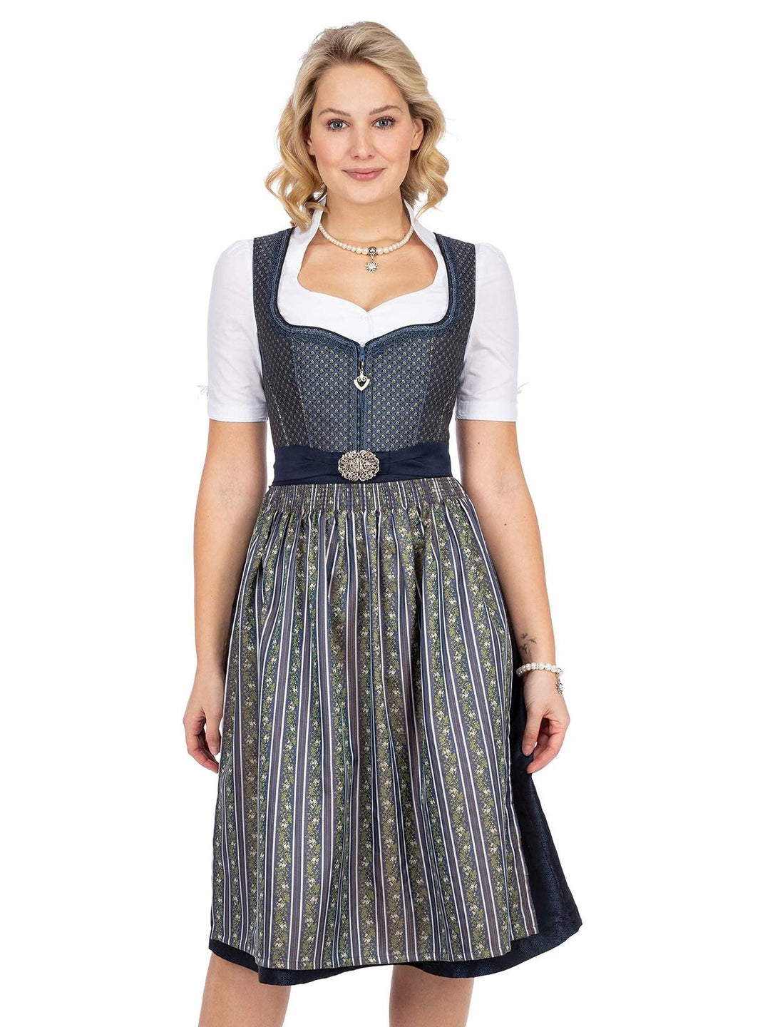 Stockerpoint Damen Mallaury Midi Dirndl (1er Pack) 42 Blau, 42 Blau