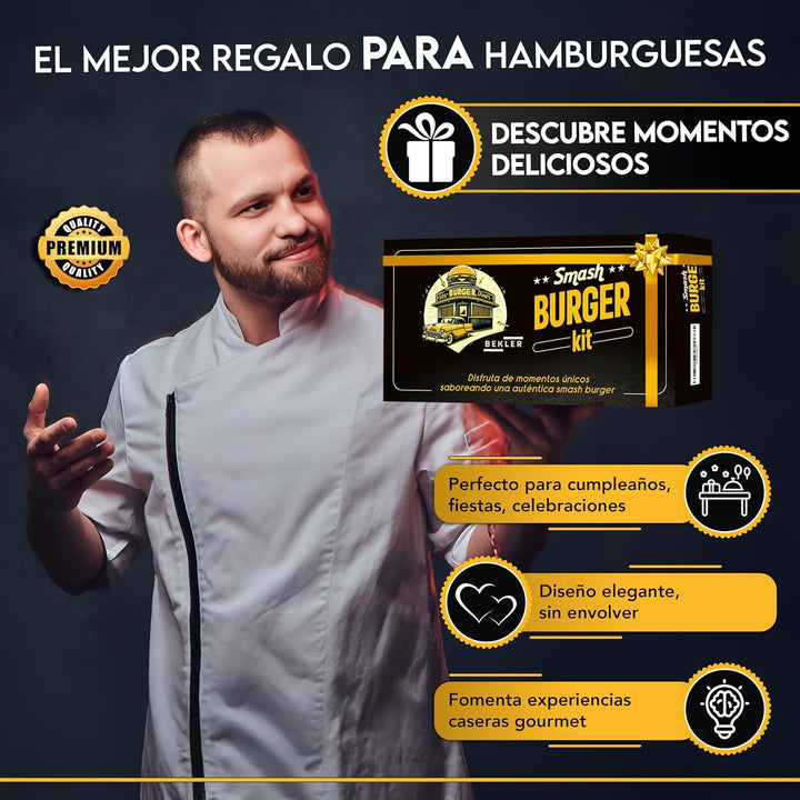BEKLER Smash Burger Kit Hamburgerpresse, antihaftbeschichtet und robust, Hamburgerpresse, idealer Pf