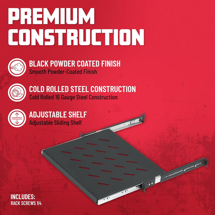 Gator GRW-SHELF1SLD 1U 13,8 Zoll Schieberegal 1U Rack Space - Sliding, 1U Rack Space - Sliding