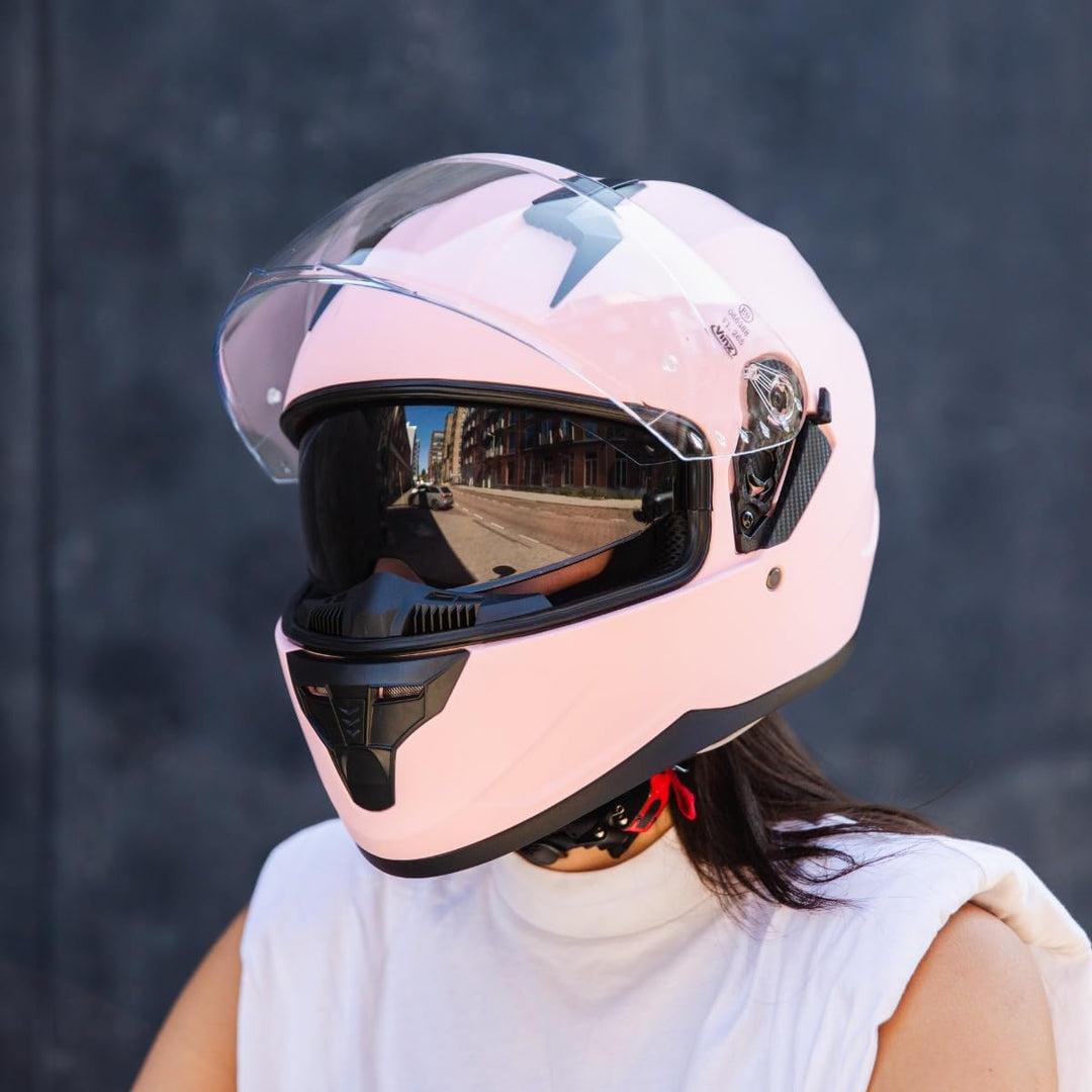 VINZ Kennet Integralhelm mit Sonnenblende | Motorrad Helm Vollvisierhelm Mopedhelm | Motorradhelm Fu