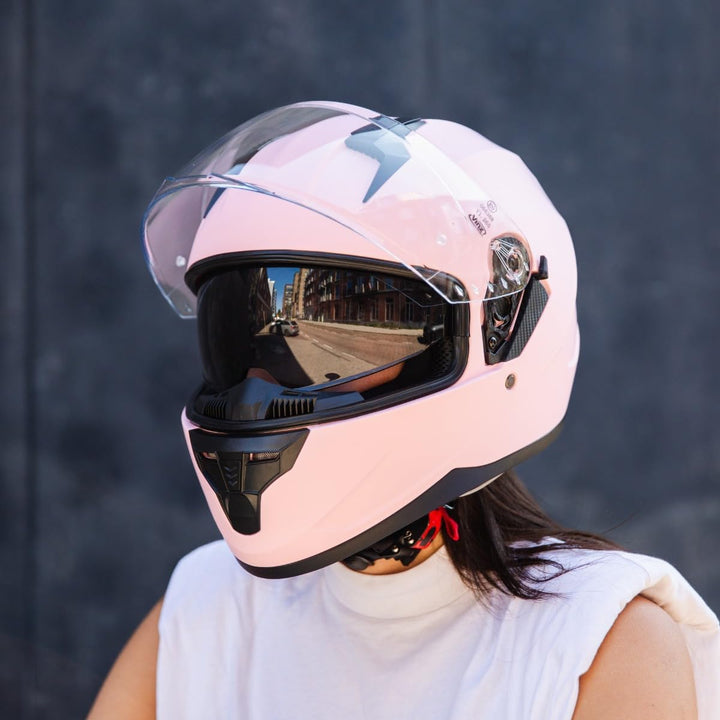 VINZ Kennet Integralhelm mit Sonnenblende | Motorrad Helm Vollvisierhelm Mopedhelm | Motorradhelm Fu
