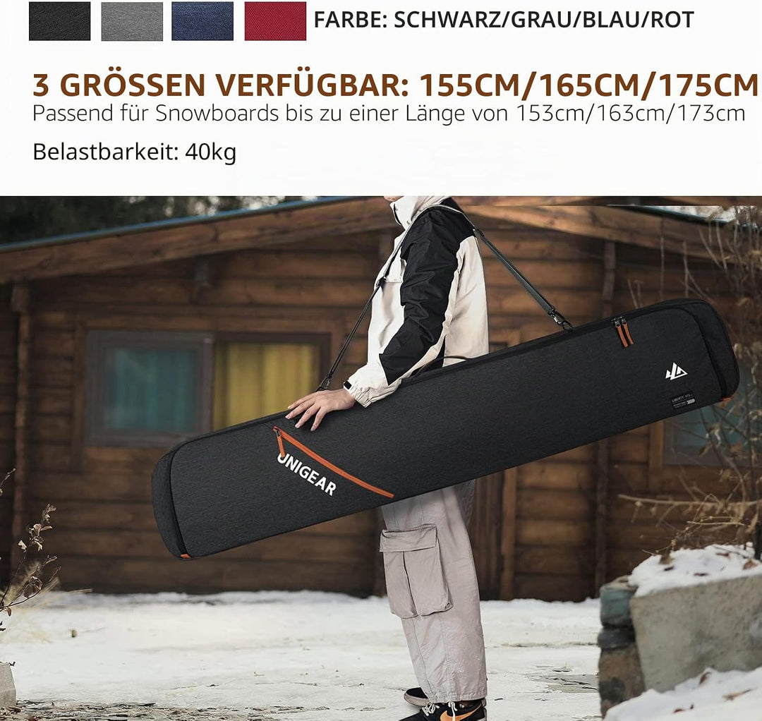 Unigear Skitasche Doppelt gepolstert, Snowboardtasche, Langlauf-Ski-Tasche für 1 – 2 Paar Ski 165/17