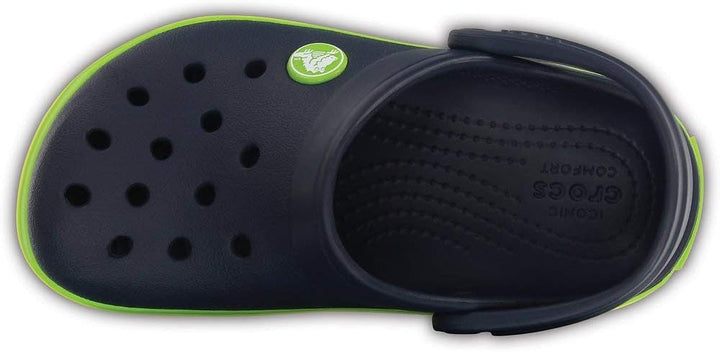 Crocs Unisex Kinder Crocband Clog KidsClogs 20/21 EU Navy Volt Green, 20/21 EU Navy Volt Green