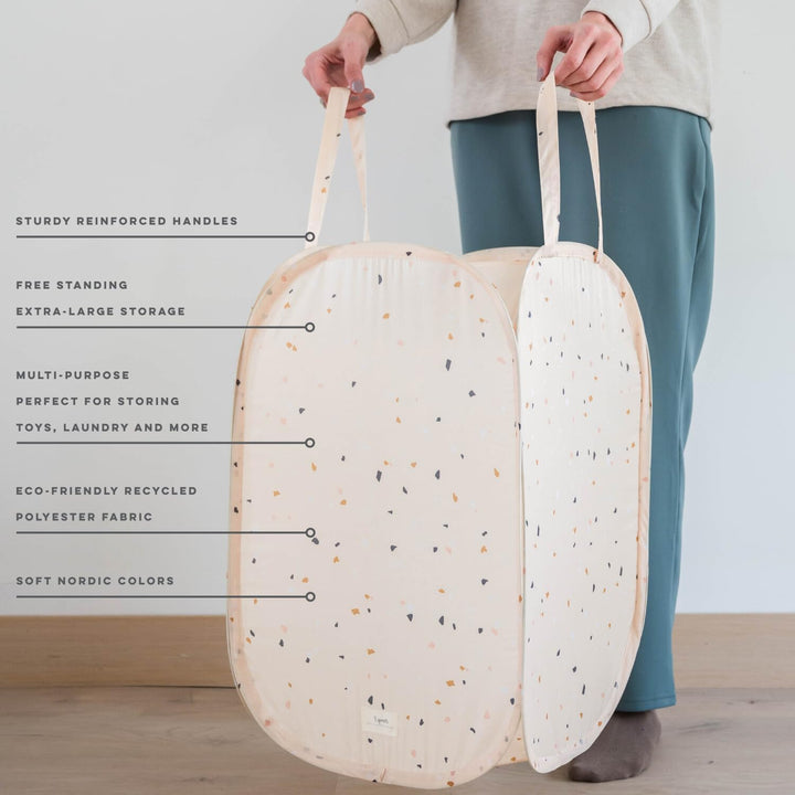 3 Sprouts - Wäschekorb Kinder - Wäschesack Faltbar 50L - Wäschesammler Faltbar aus Stoff - Platzspar