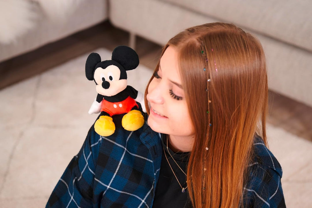 Simba 6315870460 - Disney Micky Maus Schulter-Kuscheltier (12 cm) - Mickey Mouse als magnetische Plü