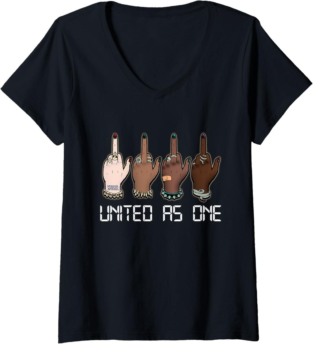 Damen United As One Protest Black Lives Matter Social Justice T-Shirt mit V-Ausschnitt