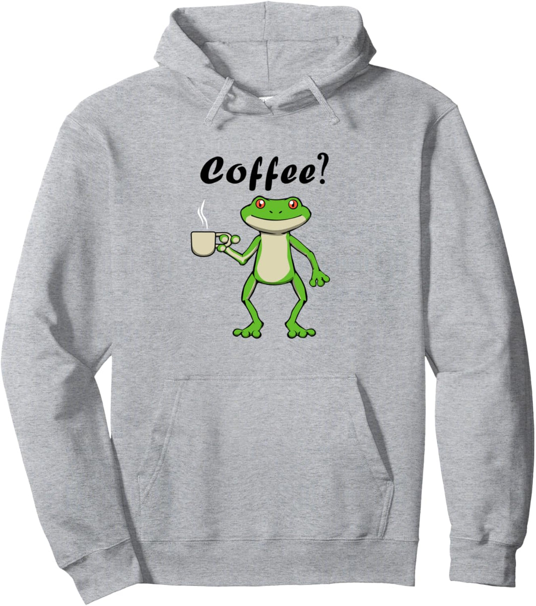 Niedlicher Frosch Müder Montag Fauler Kaffee Pullover Hoodie
