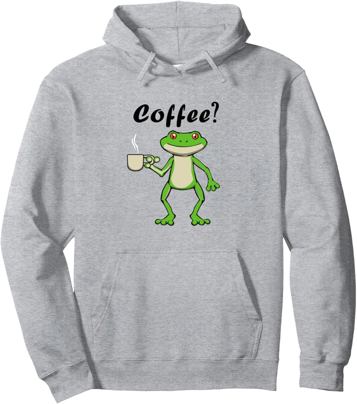 Niedlicher Frosch Müder Montag Fauler Kaffee Pullover Hoodie