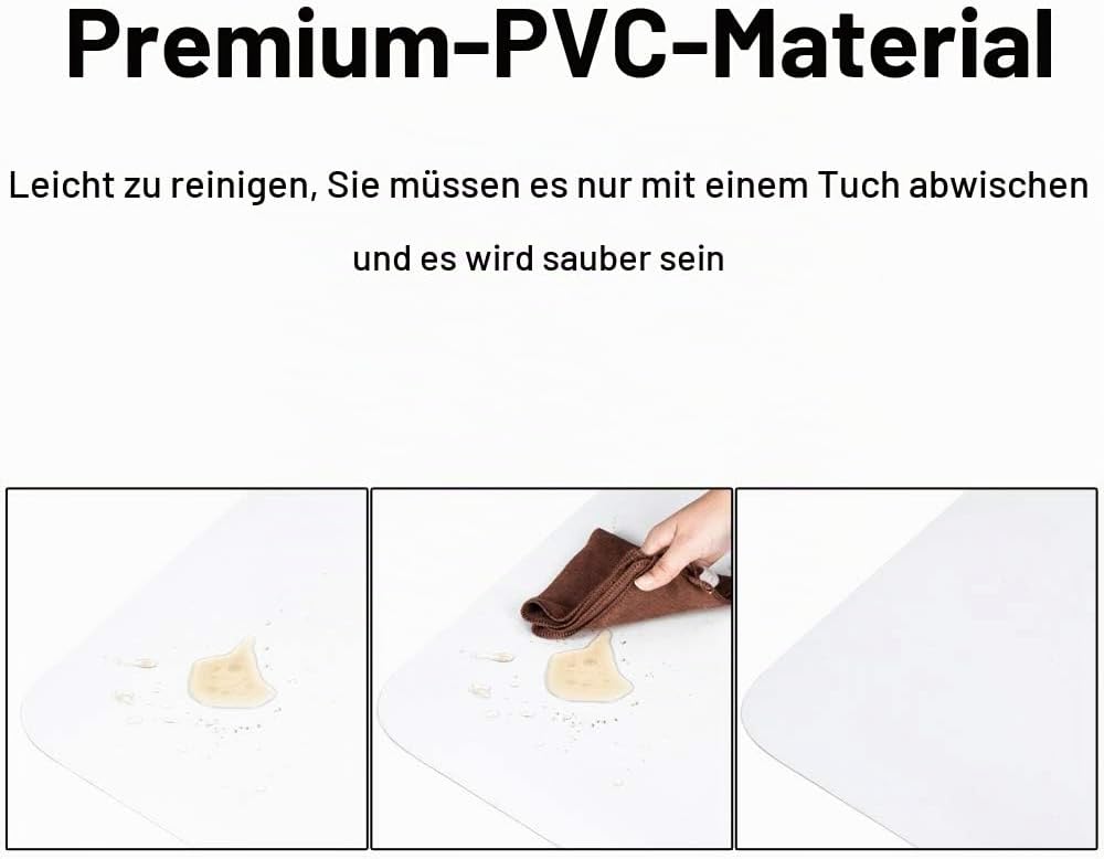 Kuyal Clear Stuhlmatte für Harte Böden76x120cm transparente Fussmatten Holz- / Fliesenschutzmatte fü