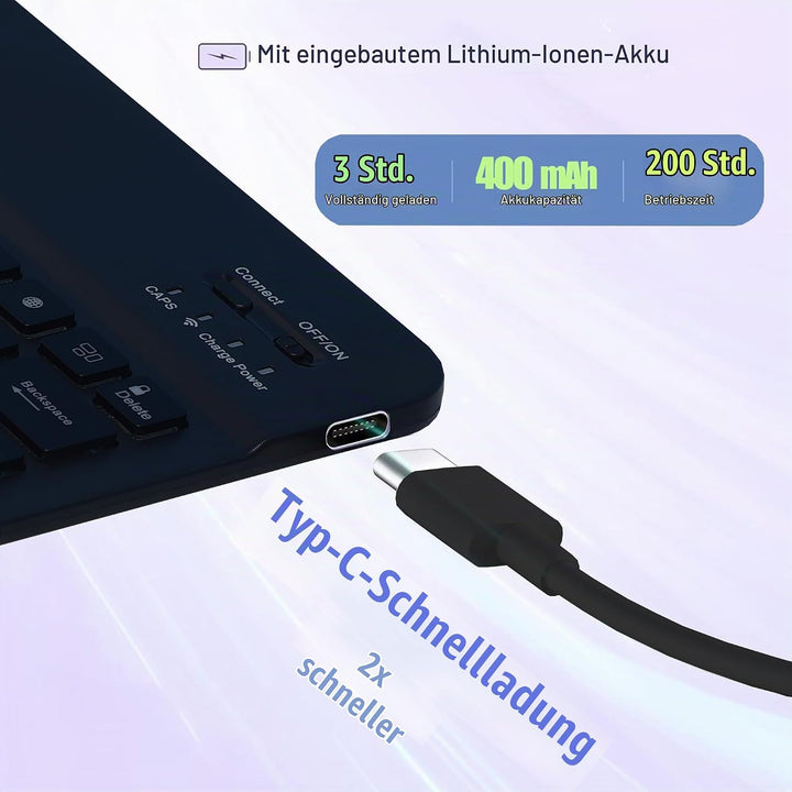 SUEEWE Tastatur Hülle für Lenovo Tab M11 11" 2024 (TB330FU), TPU Rückseite Hülle mit 3 Bereich 7 Far