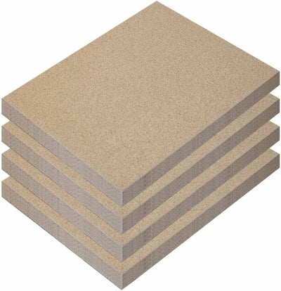 Feuerfest 123 - Vermiculite Platten 4 Stück, 300x200x15 mm, Schamotte Ersatz zur Reparatur von Feuer