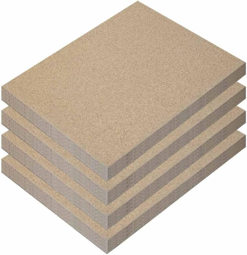 Feuerfest 123 - Vermiculite Platten 4 Stück, 300x200x15 mm, Schamotte Ersatz zur Reparatur von Feuer
