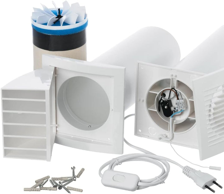 EUROPLAST 100mm Dezentrale Lüftung mit Wärmerückgewinnung mit Mit Kabel - Weiss Lüftungsanlage mit W