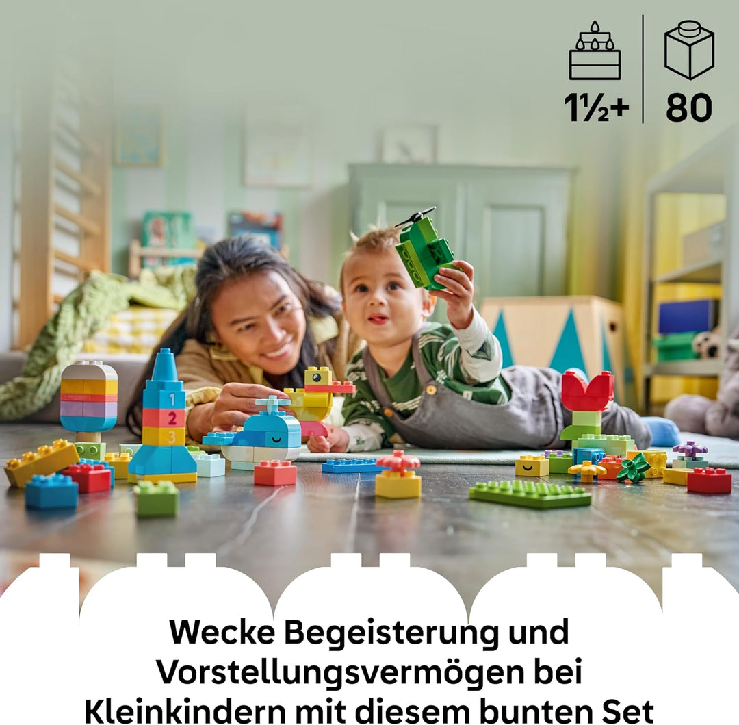 LEGO DUPLO Classic Bunte Kreativbox - Lernspielzeug zur Förderung der Feinmotorik für Kleinkinder -