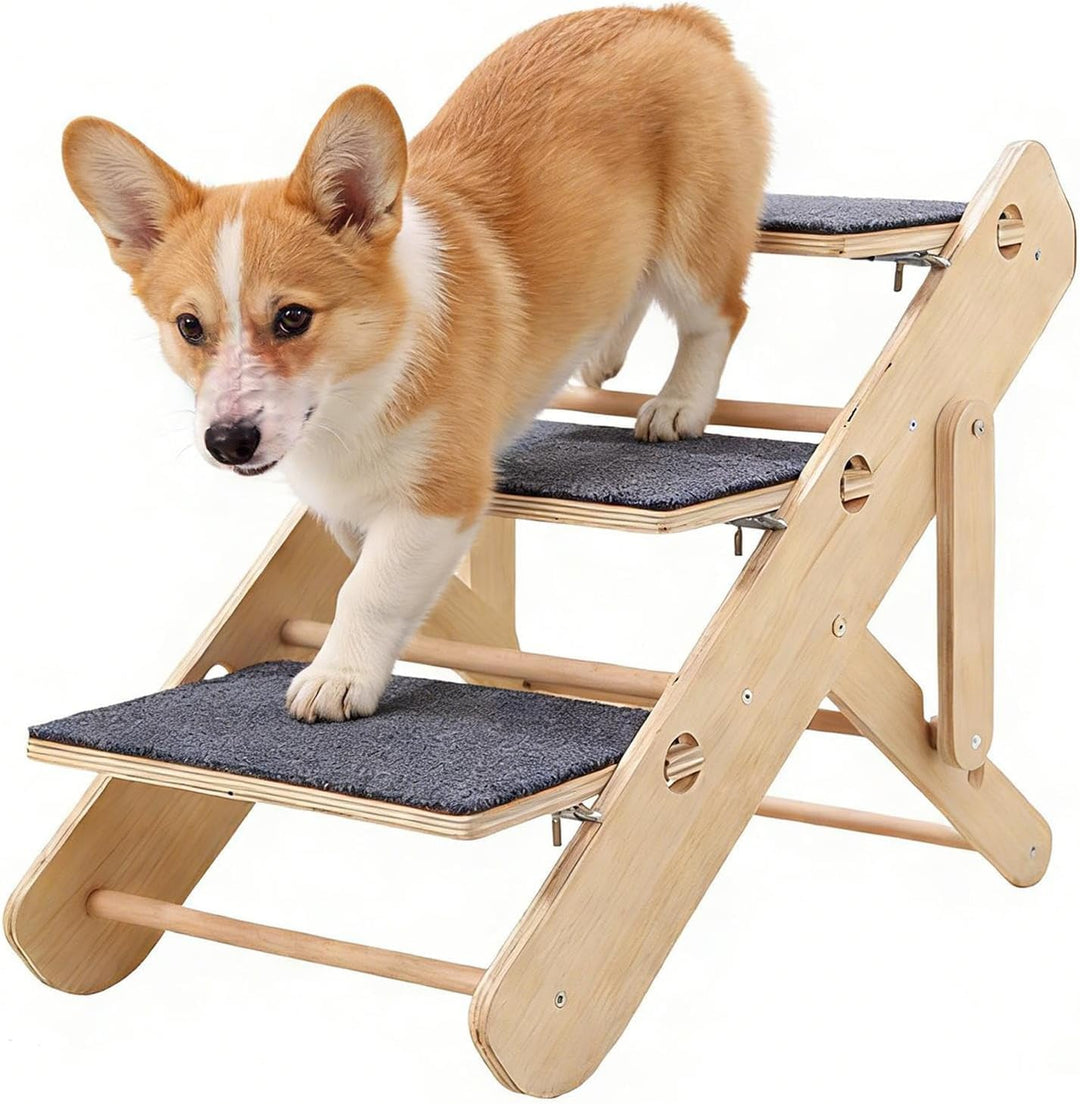 Katzen-Treppe | Stabile klappbare Haustiertreppe | Hundetreppe für Hohe Betten | zum Klettern für Zu