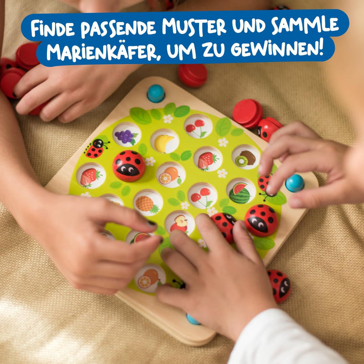 Nene Toys Marienkäfer-Garten – Gedächtnisspiel aus Holz für Kinder im Alter von 3, 4, 5 Jahren mit 1