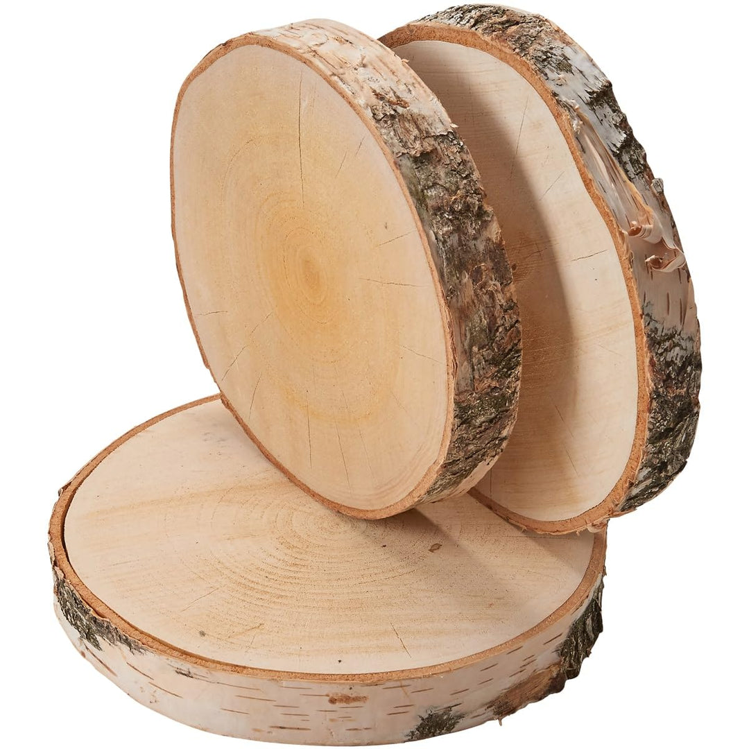 Grosse Holzscheiben zum Basteln oder Dekorieren - 3 Stück naturbelassene Baumscheiben ca. 20 cm (18