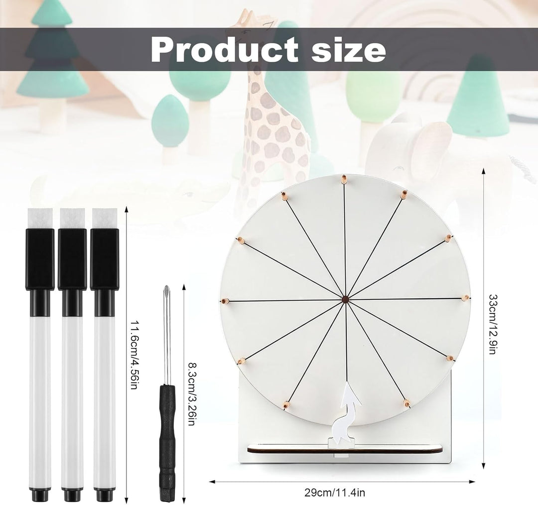 Hölzernes Glücksrad, 29 cm Preisrad Tisch-Glücksrad Tombola-Rad Roulette-Rad für Glücksspiel Preise