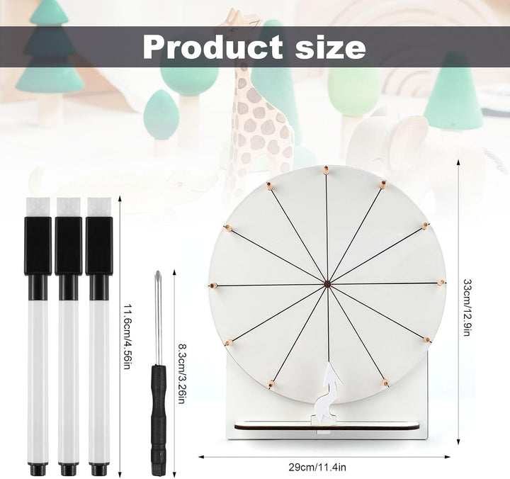 Hölzernes Glücksrad, 29 cm Preisrad Tisch-Glücksrad Tombola-Rad Roulette-Rad für Glücksspiel Preise