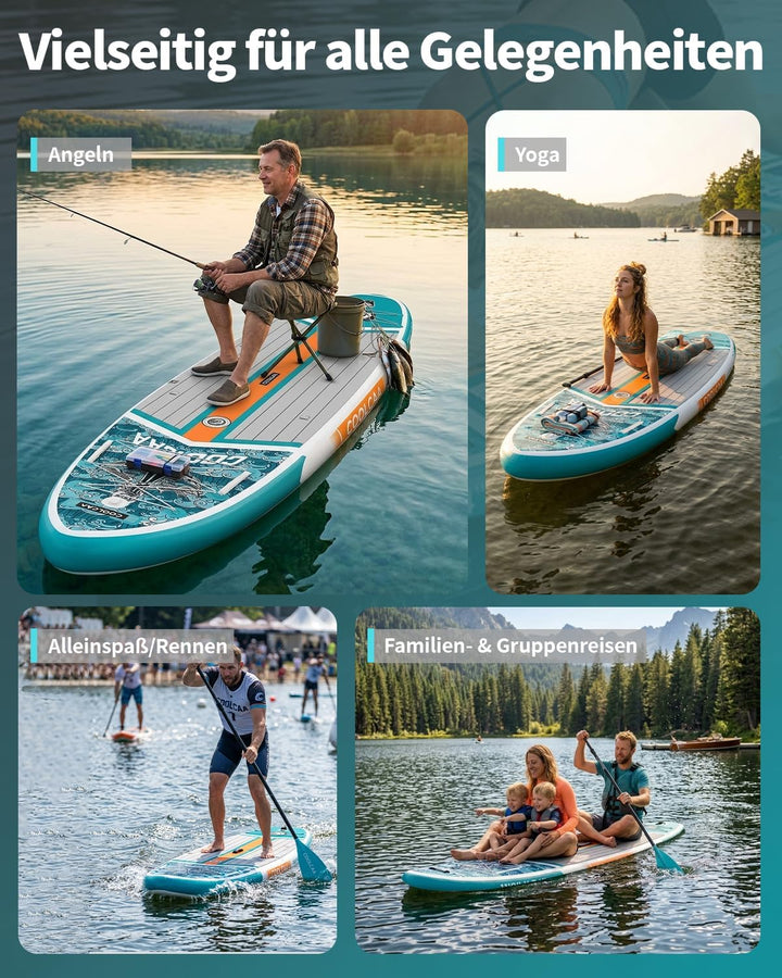 COOLCAA SUP Board, 355cm (Extra Gross) Stand Up Paddling Board, Aufblasbares Stand-Up Paddle Board m