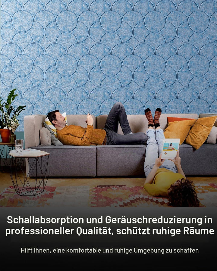 Soundsbay 12 St. Akustikplatten Selbstkleben, Schallschutz Schallabsorber, Akustikpaneele aus Polyes