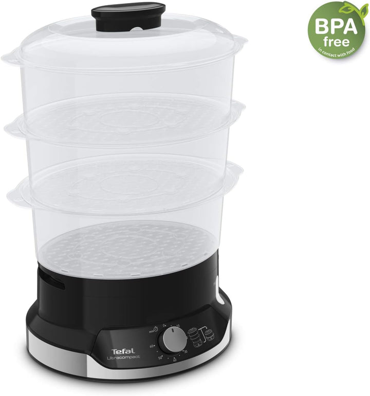 Tefal VC2048 Ultracompact Dampfgarer | Stapelbares Aufbewahrungssystem | Gesundes Kochen | 3 BPA-Fre