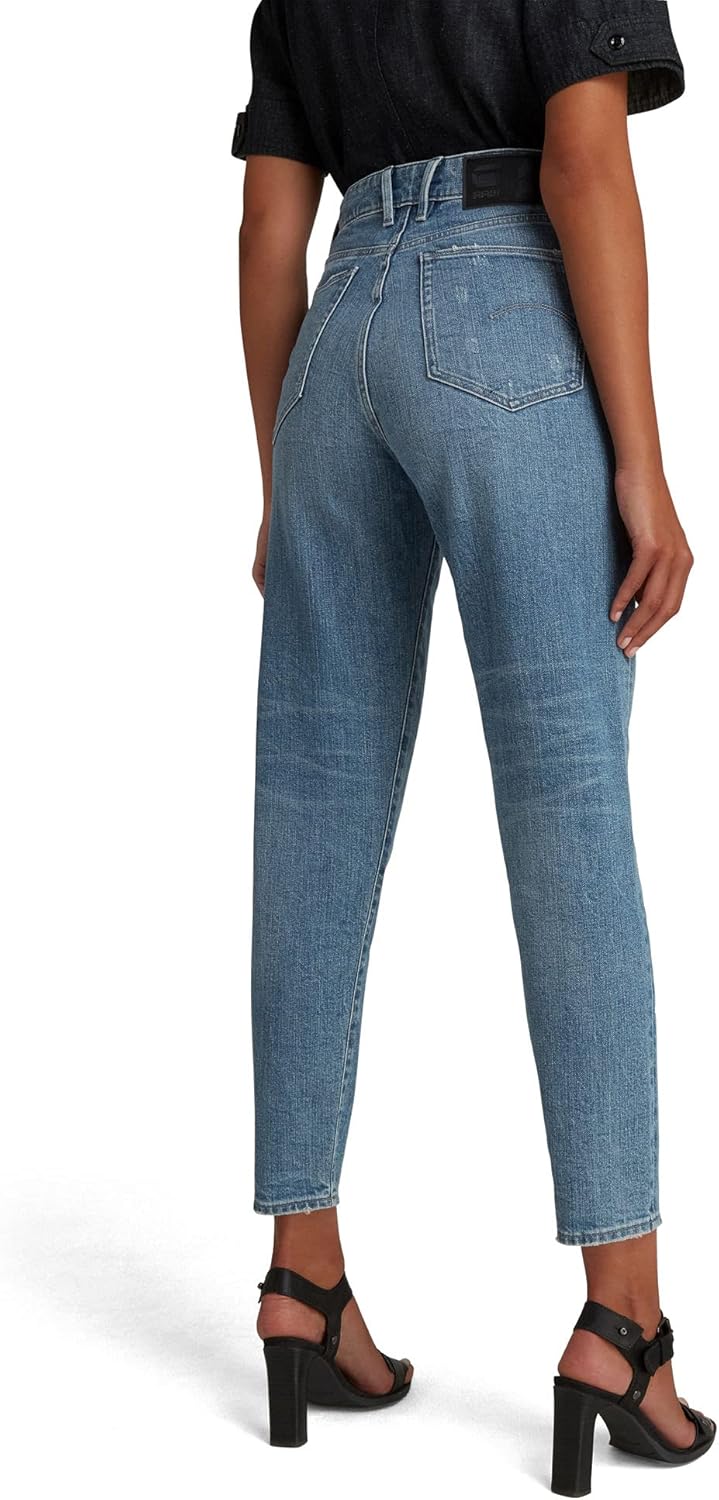 G-STAR Damen Janeh Ultra High Mom Ankle Jeans 30W / 34L Blau (Sun Faded Ice Fog Destroyed D16083-b76