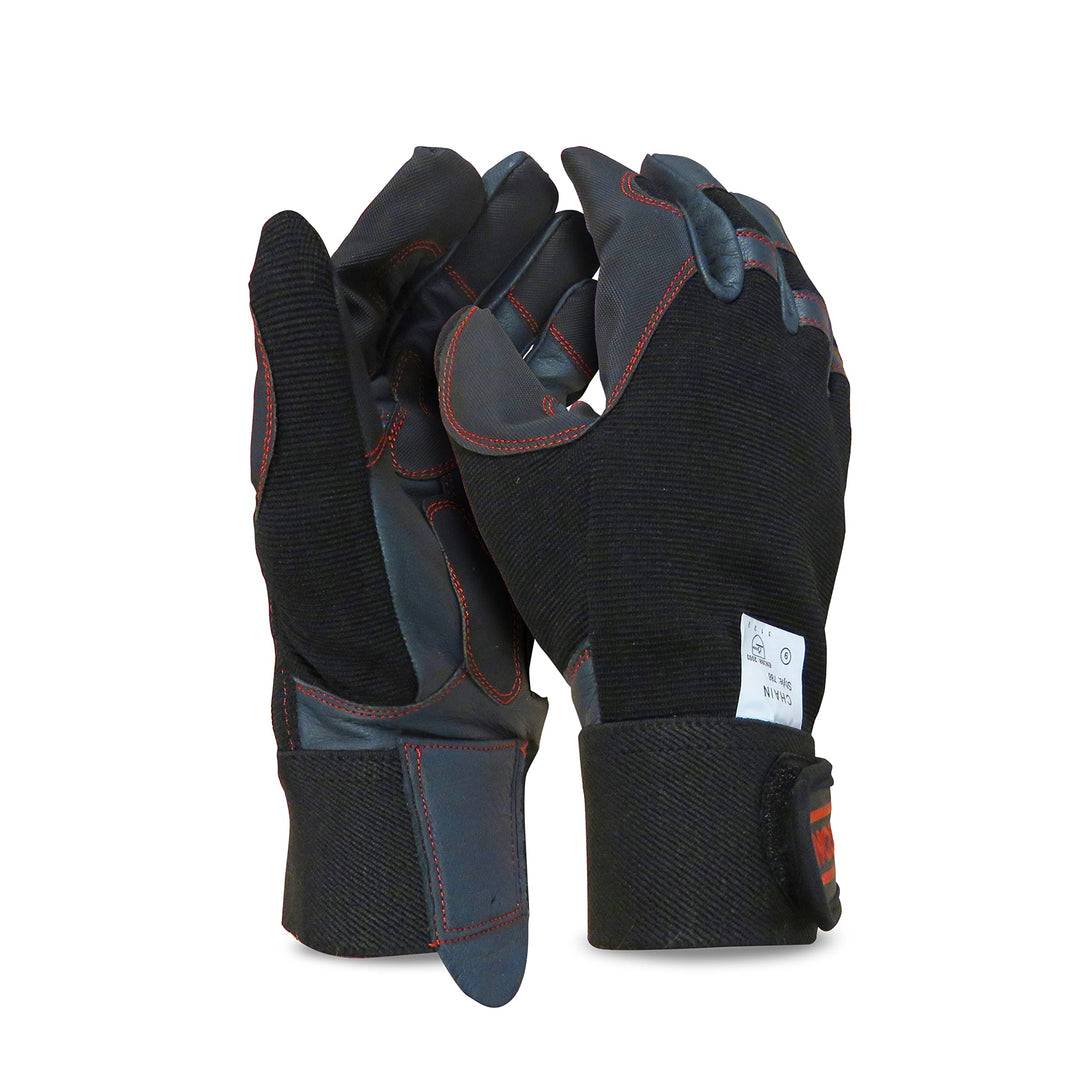 Oregon 295395, Schutzhandschuhe für Kettensäge, 4-Wege-Stretch, PU-Leder, M , 2 Stück (1er Pack) M ,