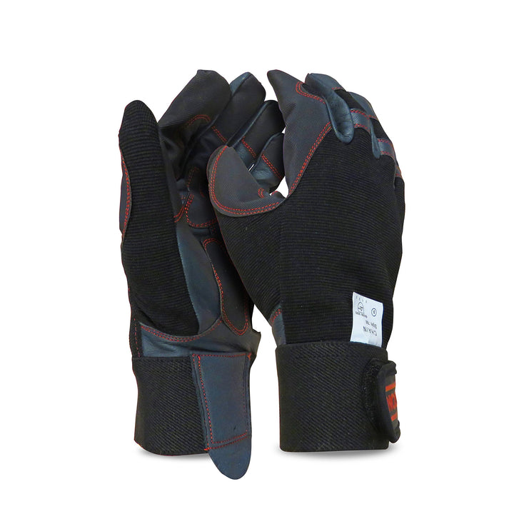 Oregon 295395, Schutzhandschuhe für Kettensäge, 4-Wege-Stretch, PU-Leder, M , 2 Stück (1er Pack) M ,