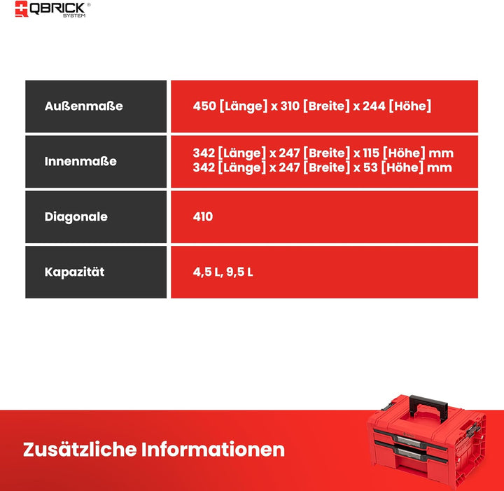 Qbrick System PRO Drawer 2 Toolbox 2.0 Expert RED ULTRA HD