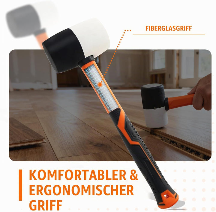 Gummihammer, 32oz Kleiner Gummihammer camping, Schonhammer für Boden und Tischlereiarbeiten geeignet