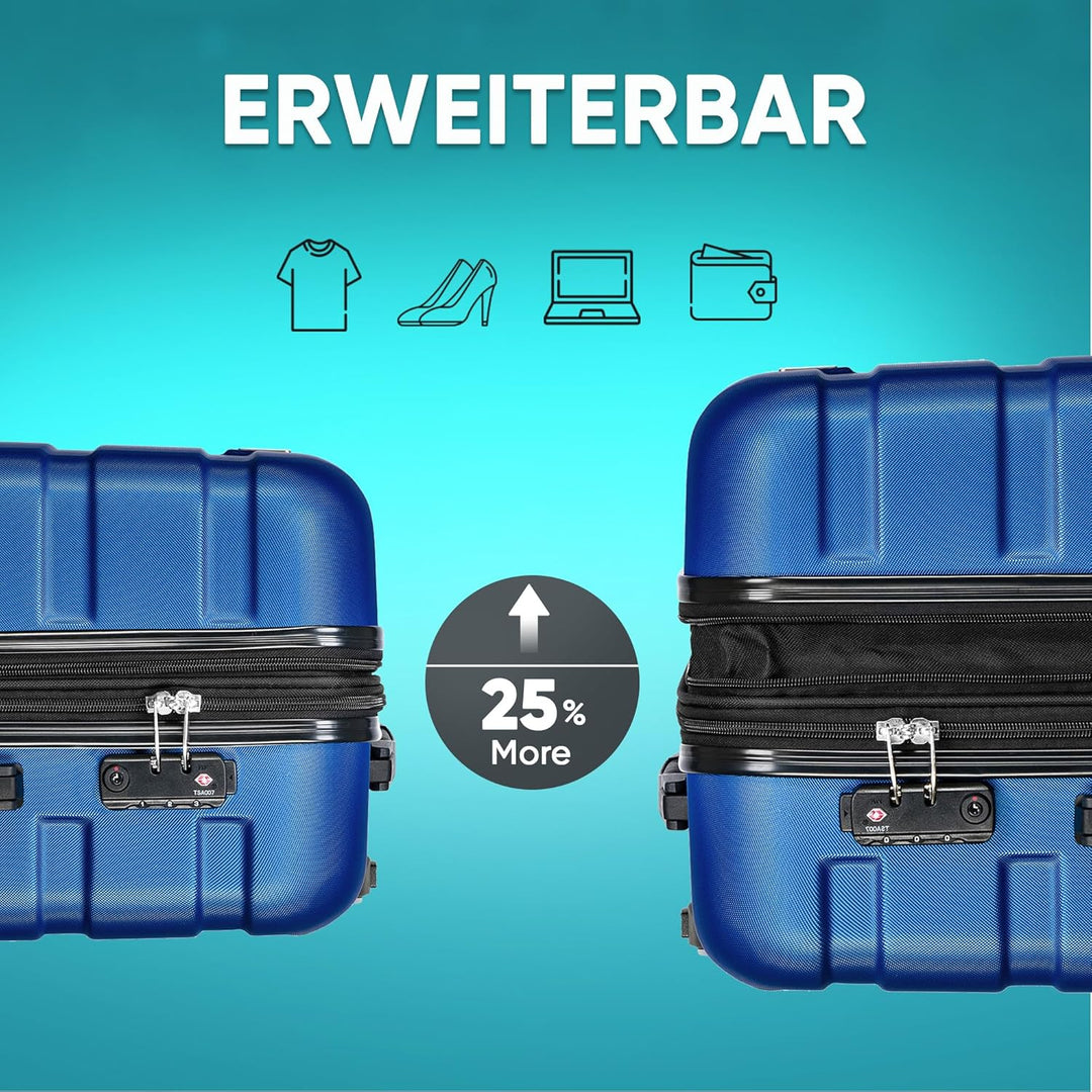 VESKA 3tlg. Hartschalenkofferset Hard Shell Reisekoffer Kofferset Trolley Koffer Hartschalenkoffer R