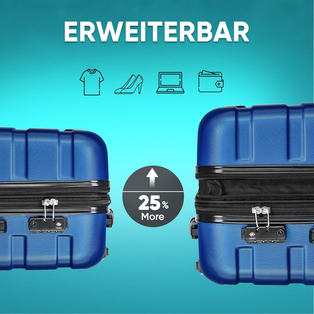 VESKA 3tlg. Hartschalenkofferset Hard Shell Reisekoffer Kofferset Trolley Koffer Hartschalenkoffer R