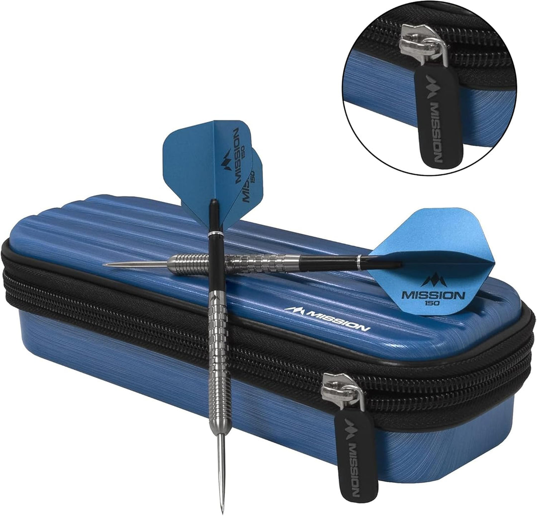 Mission Darts ABS-1 | Slimline Dartkoffer mit metallischem ABS Aqua Blue, Aqua Blue