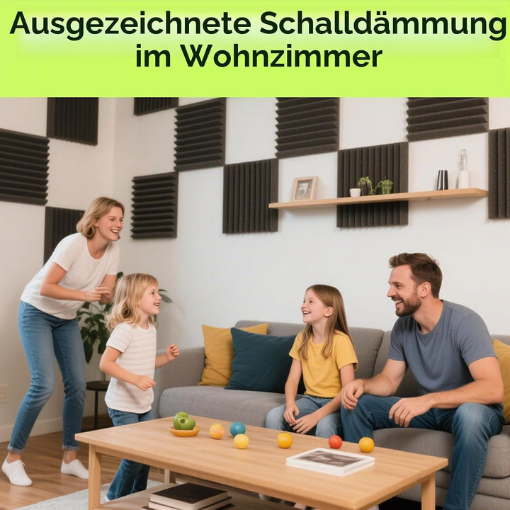 Foneso Akustikpaneele, 30x30x5 cm（Dichte:25kg/m³） Schalldämmung, Akustikschaumstoff,3D Hochdichte Sc