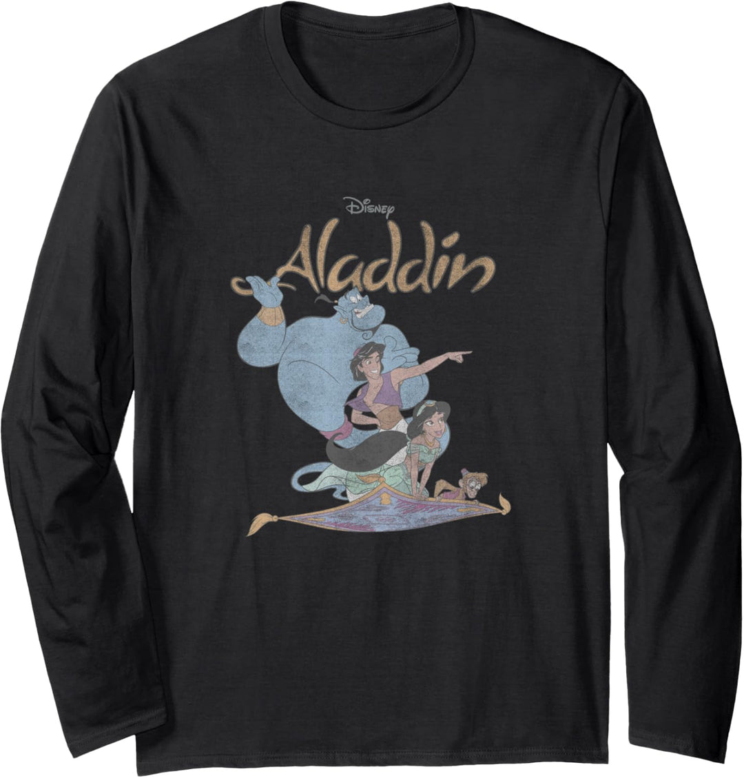 Disney Aladdin Group Shot Distressed Flying Buddies Langarmshirt