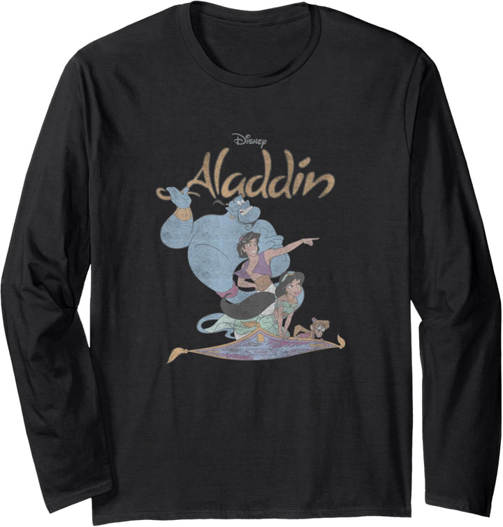 Disney Aladdin Group Shot Distressed Flying Buddies Langarmshirt