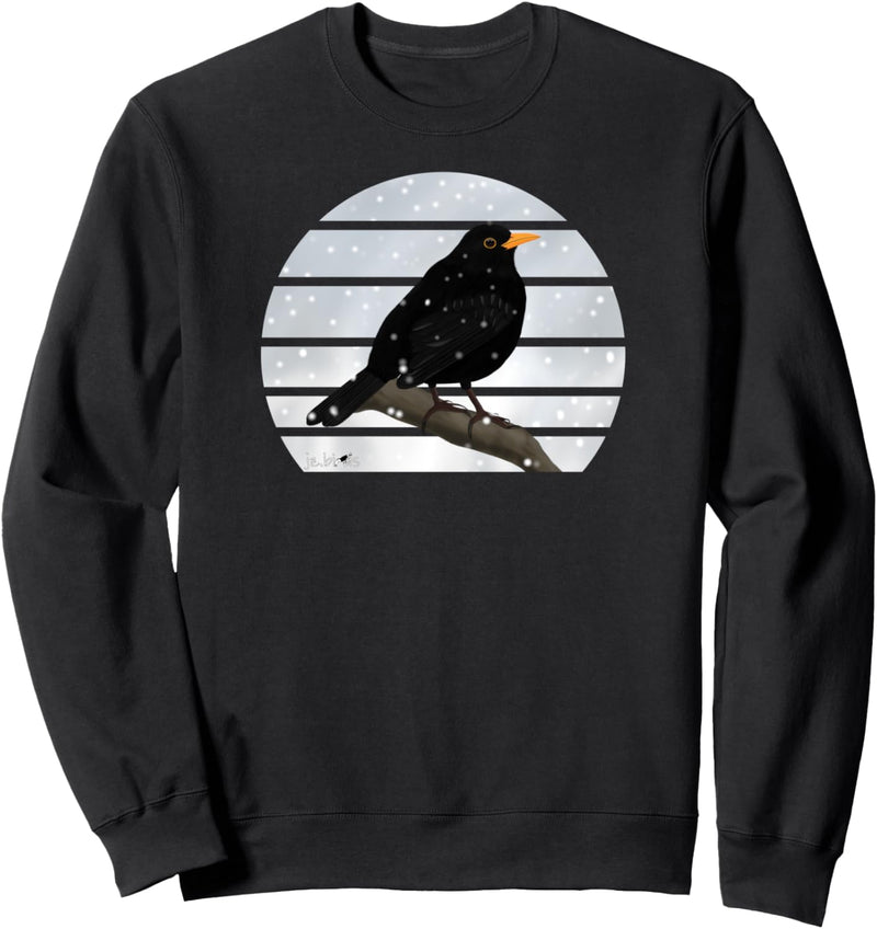 Amsel im Schnee Vogel Singvogel Biologe Winter Weihnachten Sweatshirt