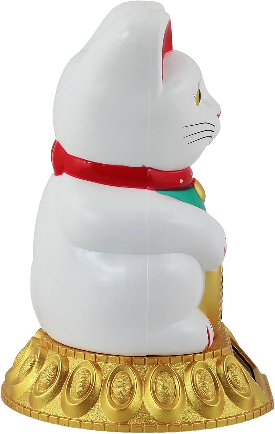 Freak Scene Glückskatze - Maneki-Neko - Winkekatze Solar - runder Sockel - 18 cm - weiss