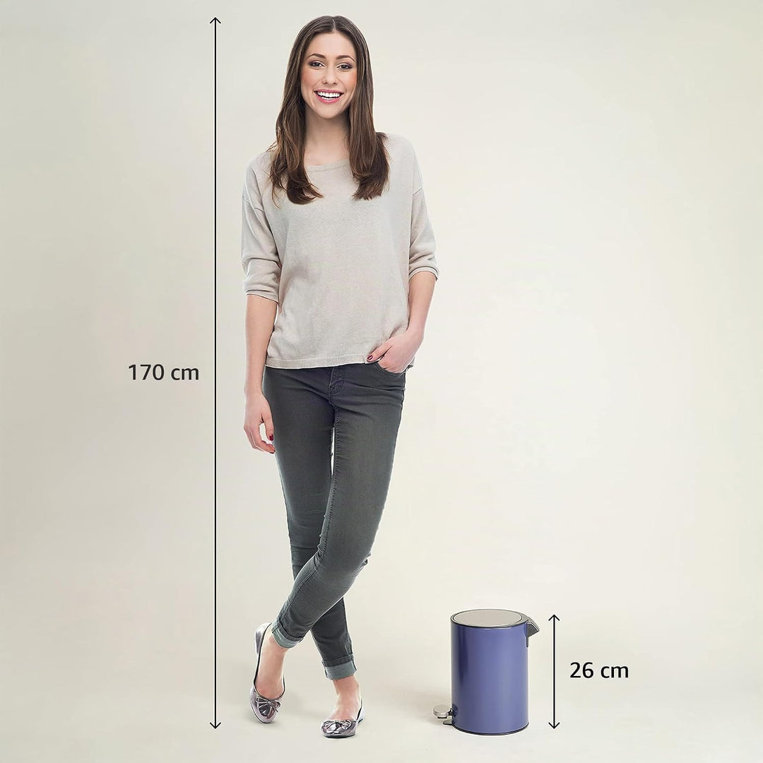 Bamodi Kosmetikeimer Edelstahl 3l - Badezimmer Mülleimer mit Softclose-System Zum Verlieben - Badeim