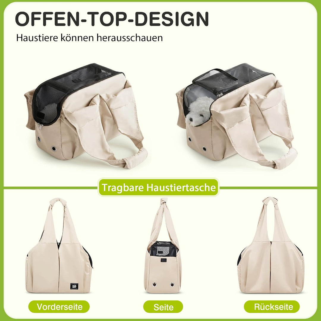 ALLSOPETS Hundetasche für Kleine Hunde, Leichte Atmungsaktive Haustiertasche, Bequeme Katzentragetas