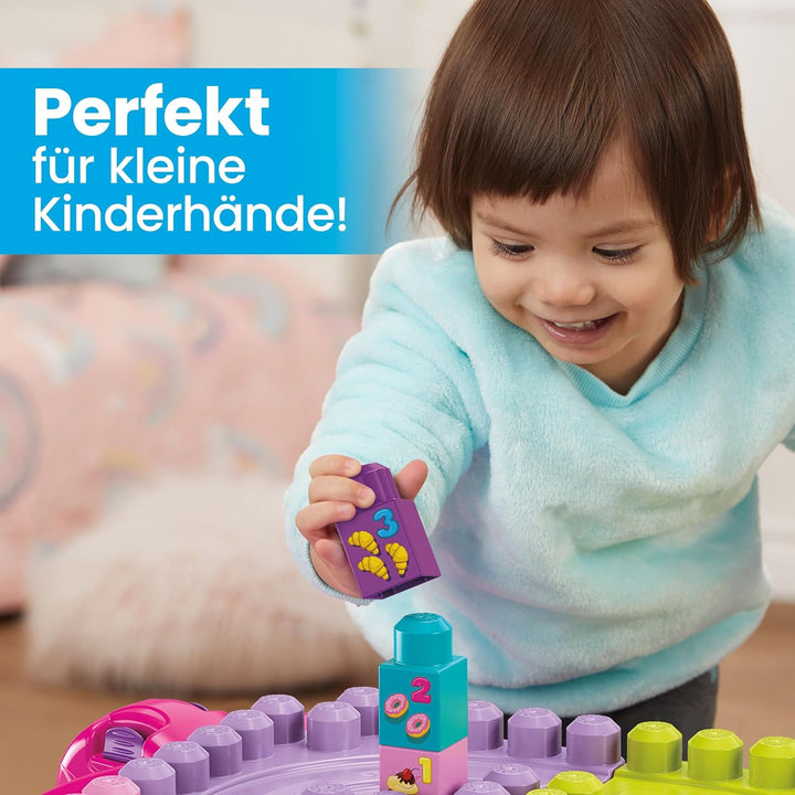 MEGA Bloks FFG22 - Bau- und Stapelspass, Bau- und Spieltisch, inklusive 30 Bausteine, rosa, Spielzeu