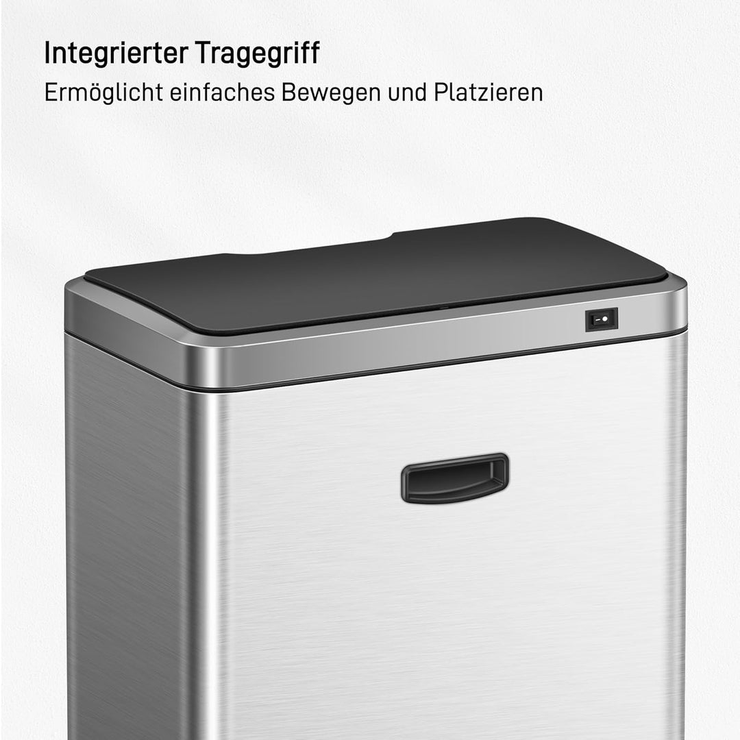 EKO Mirage Mülleimer mit Sensor, Mülleimer 2 Fächer 2 x 20L, Automatischer Küchenmülleimer, 2 Kunsts