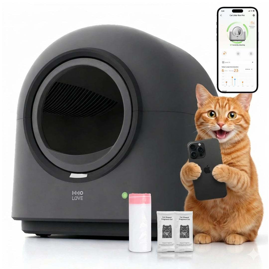 HHOLOVE Katzenklo Selbstreinigend Automatisch, Elektrische Katzentoilette mit App, Geruchskontrolle,