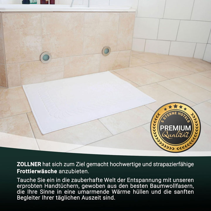 ZOLLNER 2er Set Badematten - weiche und saugstarke Duschvorleger - waschbar bis 95°C - Baumwolle - 5