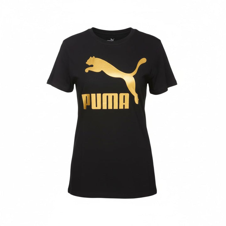 PUMA Herren Ess Logo Tee T-shirt M Puma Schwarz-gold, M Puma Schwarz-gold